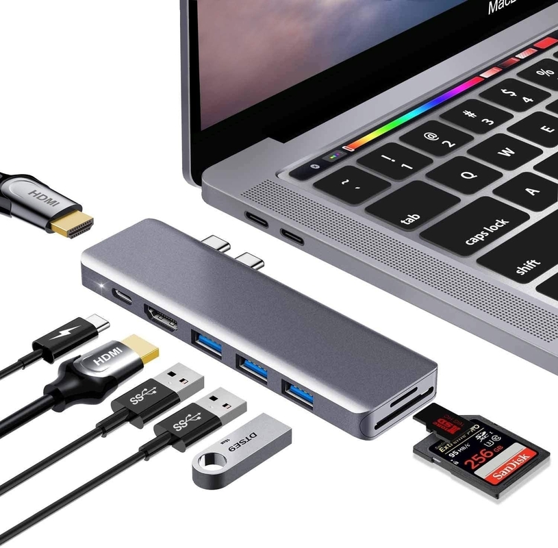 11 در 1 Multiport USB C USB-C Type-C PD 4K HDTV Hub Adapter Docking Station با RJ45