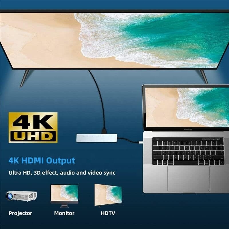آداپتور چند پورت 8 در 1 USB Type C Hub برای چند وظیفه و انتقال داده
