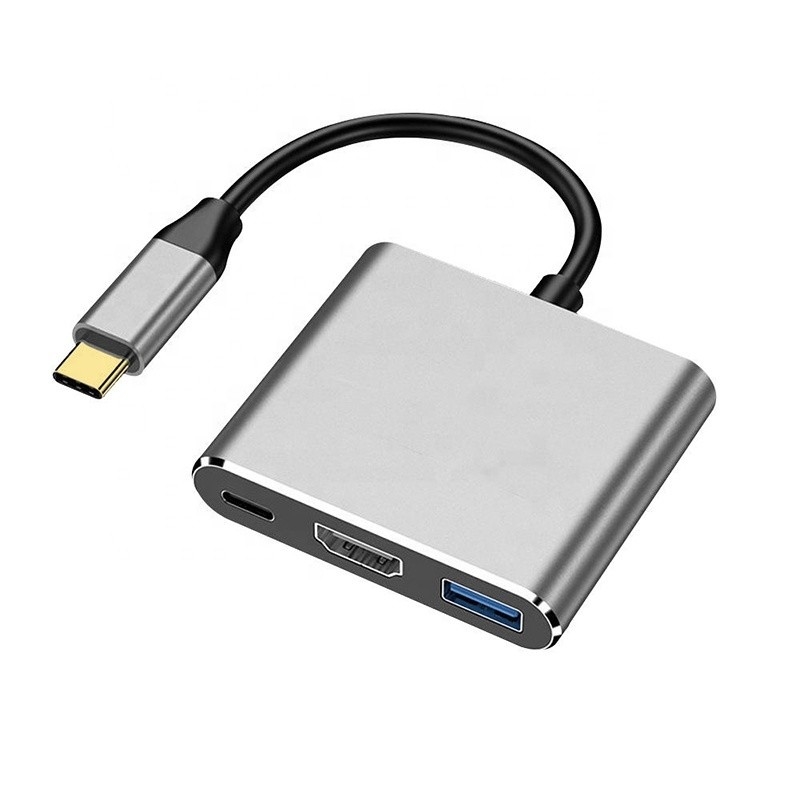 3-in-1 USB C Type C Multi-function Hub به USB-C PD کابل مبدل آداپتور USB 3.0