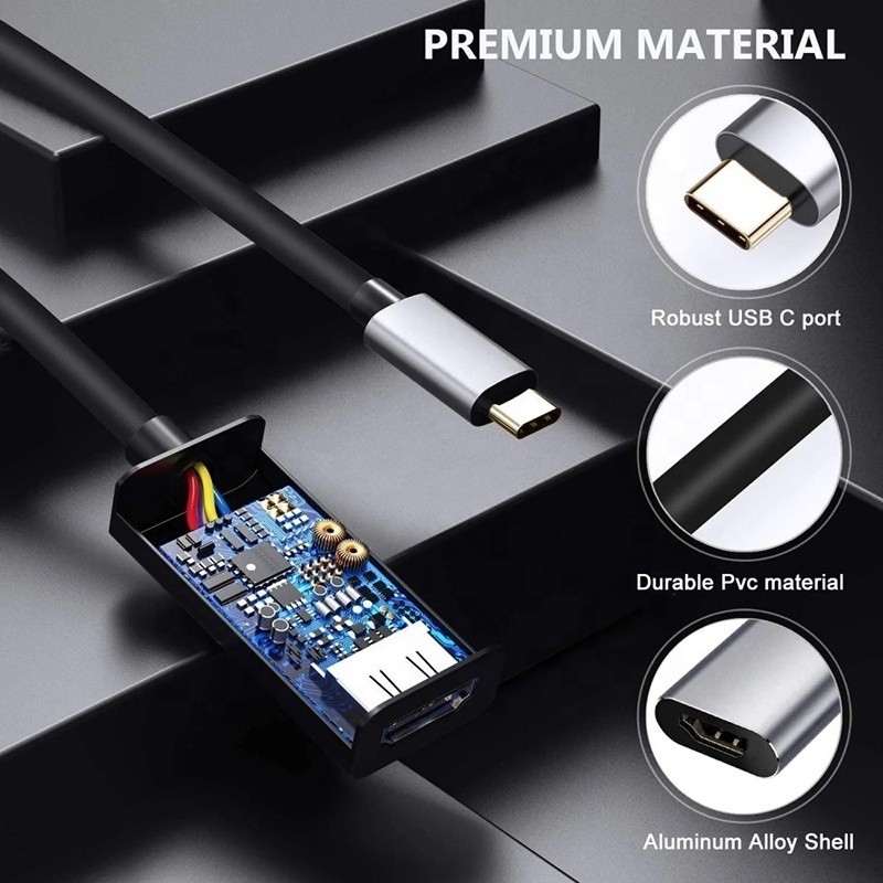 مرد-زن USB 3.1 نوع C به HDMI HDTV کابل آداپتور تبدیل 4K 60Hz 1080P CCA هدایت کننده