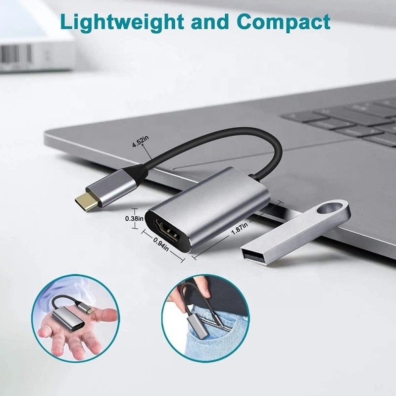 مرد-زن USB 3.1 نوع C به HDMI HDTV کابل آداپتور تبدیل 4K 60Hz 1080P CCA هدایت کننده