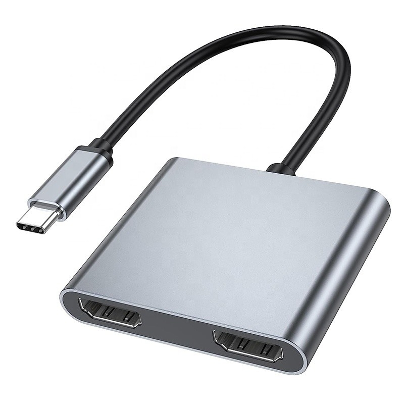 نوع C مرد به دو HDMI زن Thunderbolt 3 USB-C Multi-Monitor Adapter Cable 4K 30Hz