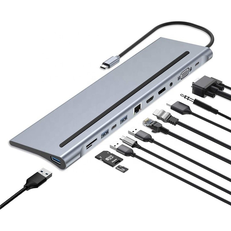 USB C Interface Multi-Function Type-C Dock با آداپتور SD TF OEM/ODM قابل قبول