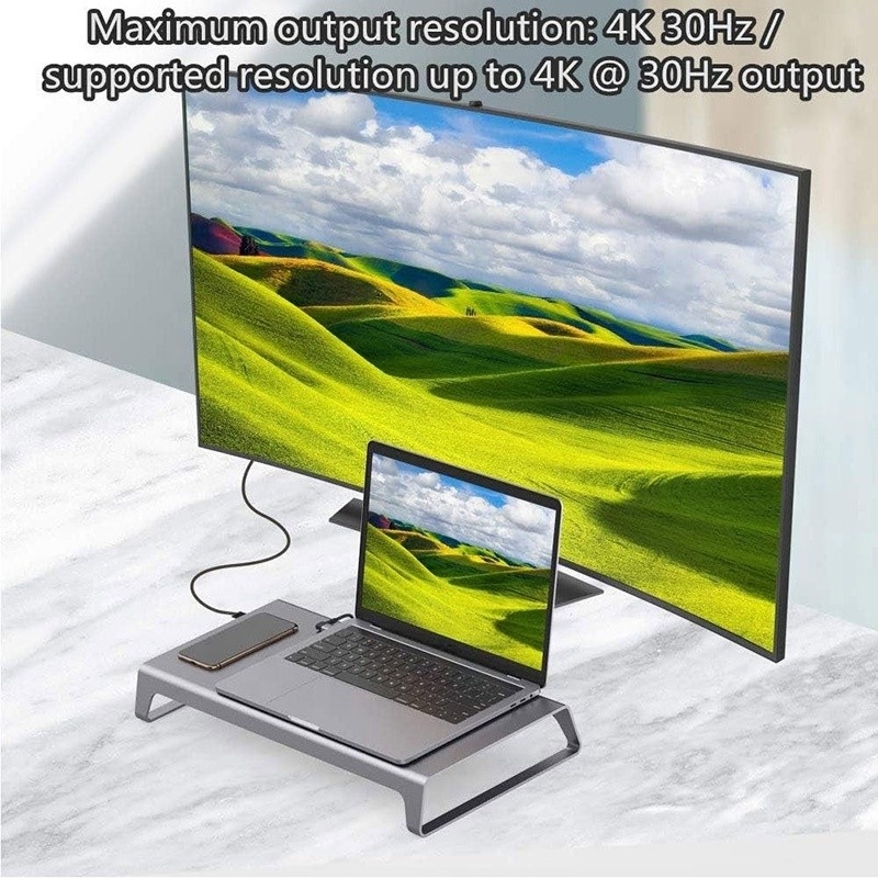 TYPE-C مرد 11 در 1 هاب کامپیوتر لپ تاپ آداپتور ایستگاه اتصال با 1000Mbps RJ45 و USB-C PD
