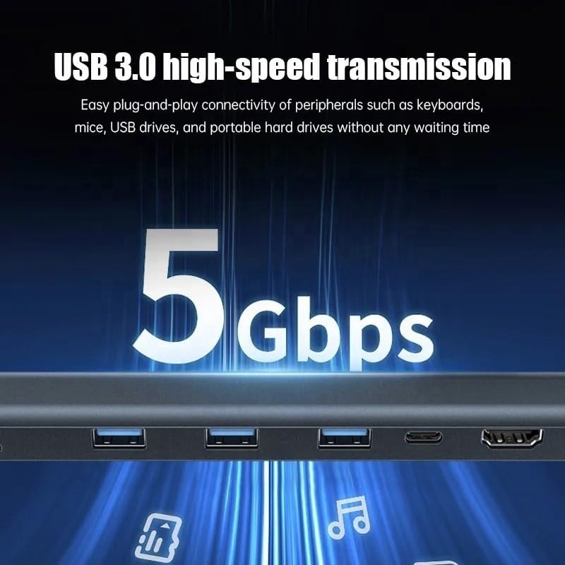 رابط USB 3.1 نوع 10 در 1 هاب نوع C برای انتقال داده و شارژ با سرعت بالا