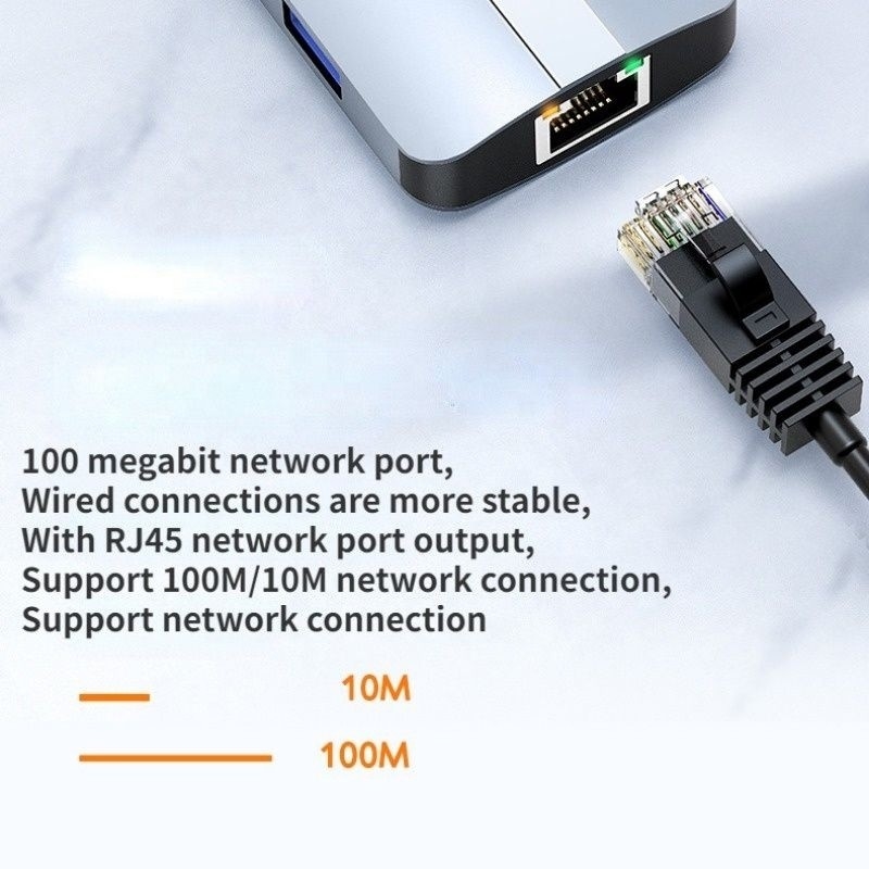 USB Type C Hub Multiport Dock Station با عملکرد شبکه شارژ انتقال ویدیو