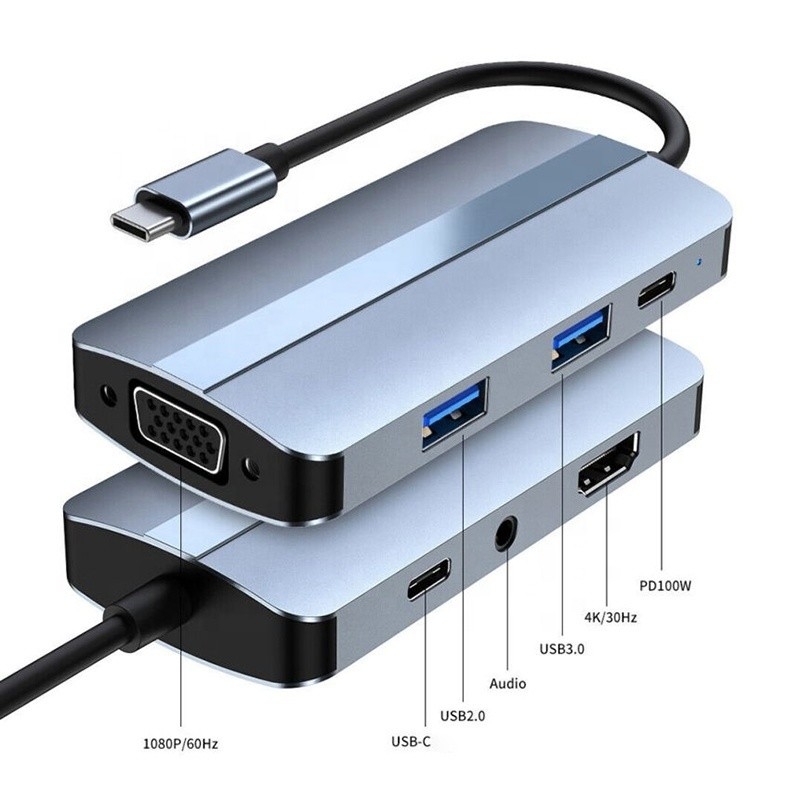 11 در 1 هاب USB-C نوع C به HDMI USB3.0 USB2.0 SD TF هاب آداپتور با کارت خوان