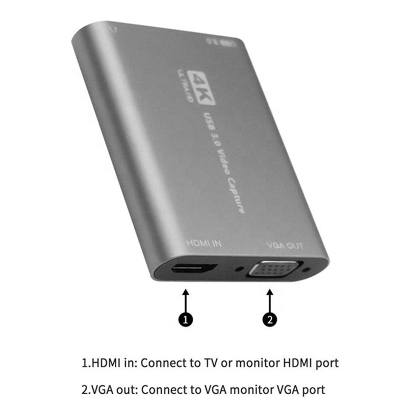 USB 3.0 HDMI Video Capture DVR Card Box با میکروفون VGA Loop Out برای دوربین کامپیوتر ایکس باکس