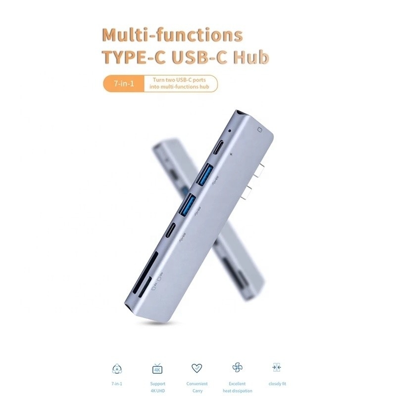 USB Type C 4K 30Hz HDMI USB 3.0 TF SD Adapter Hub Docking Station برای مک بوک پرو