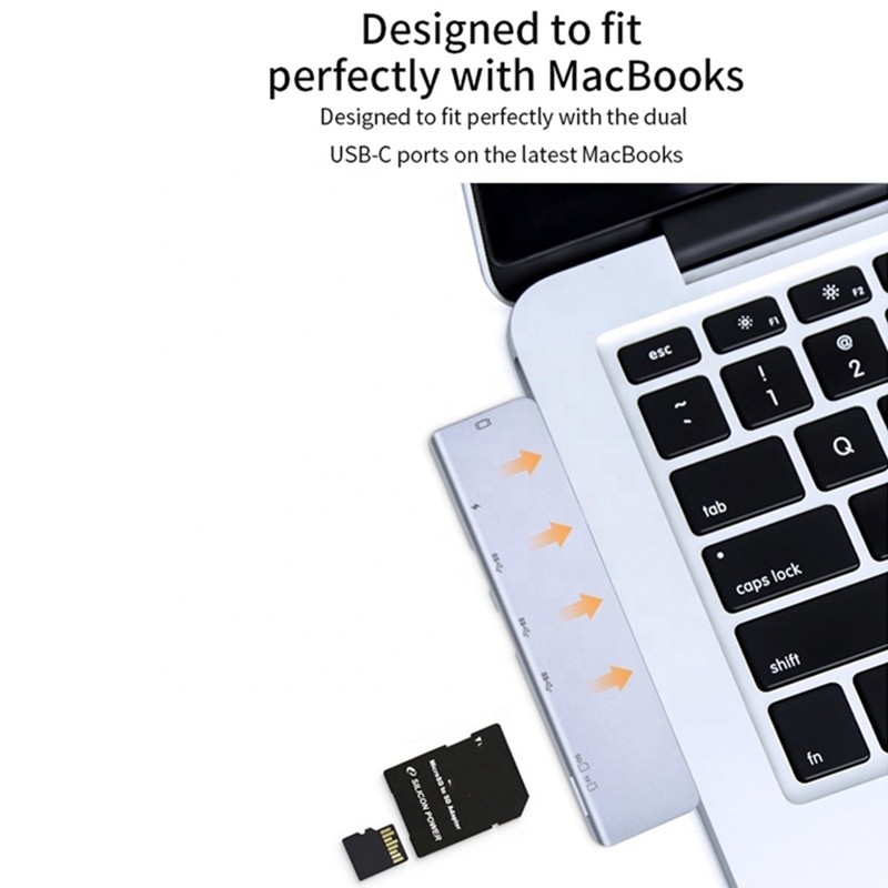 USB Type C 4K 30Hz HDMI USB 3.0 TF SD Adapter Hub Docking Station برای مک بوک پرو