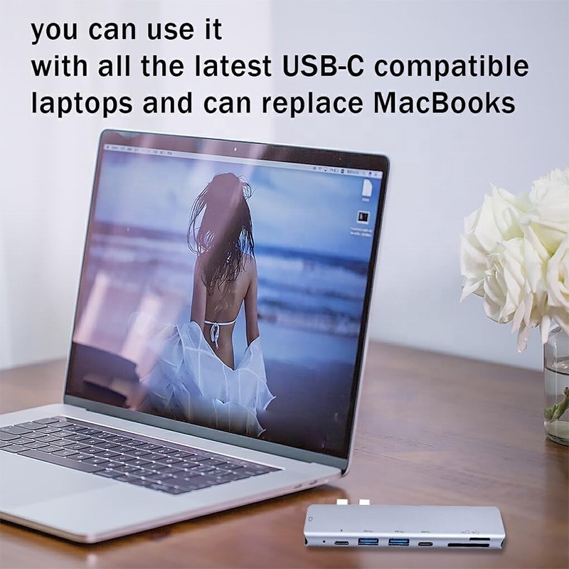 USB Type C 4K 30Hz HDMI USB 3.0 TF SD Adapter Hub Docking Station برای مک بوک پرو
