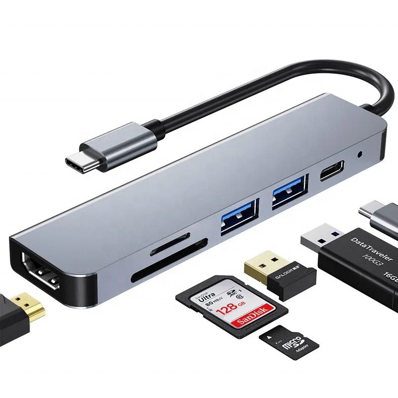 هاب ایستگاه اتصال USB 3.1 با خواننده کارت SD 4K HDMI USB3.0 TF و شارژ PD 87W