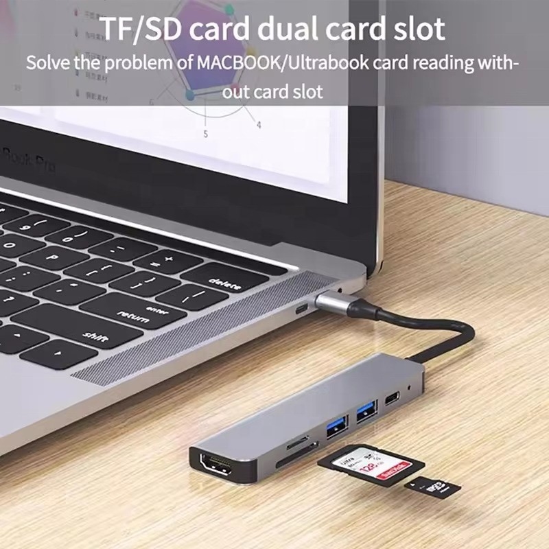 هاب ایستگاه اتصال USB 3.1 با خواننده کارت SD 4K HDMI USB3.0 TF و شارژ PD 87W