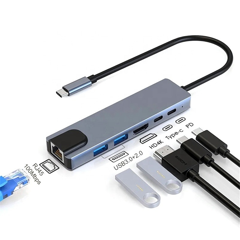شارژ سریع 16 در 1 آداپتور USB C برای تلفن همراه لپ تاپ نوت بوک 4K HDMI RJ45 PD