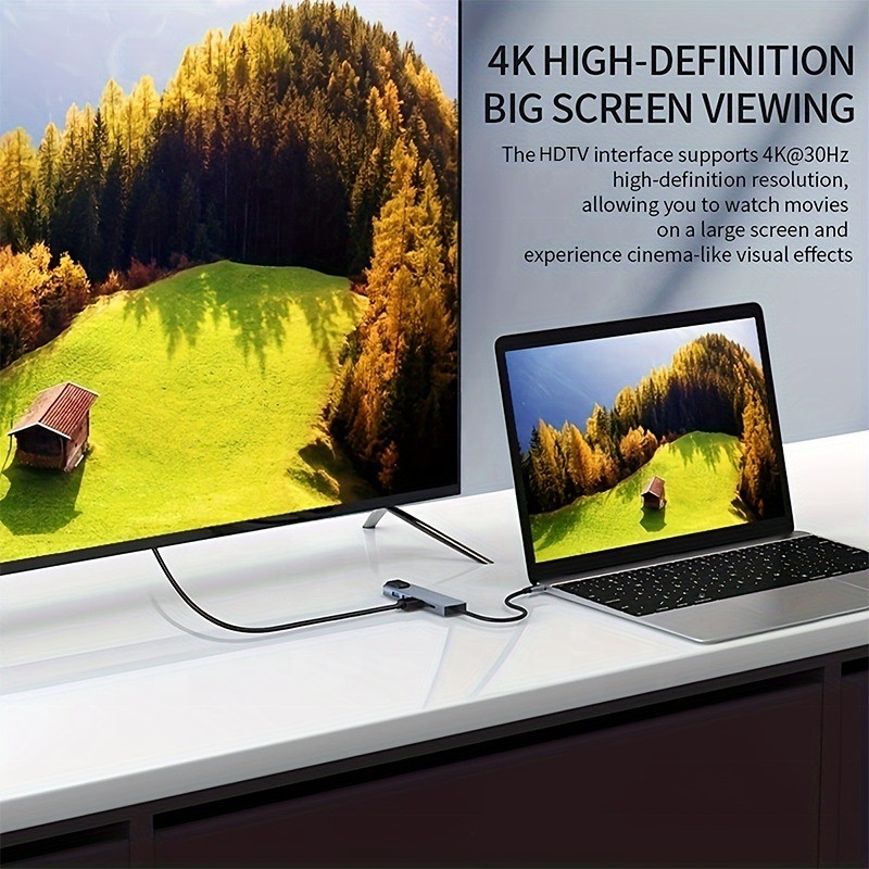 شارژ سریع 16 در 1 آداپتور USB C برای تلفن همراه لپ تاپ نوت بوک 4K HDMI RJ45 PD