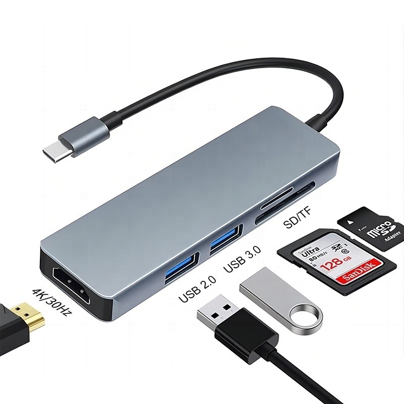 11 در 1 هاب USB-C نوع C به HDMI USB3.0 USB2.0 SD TF هاب آداپتور با کارت خوان