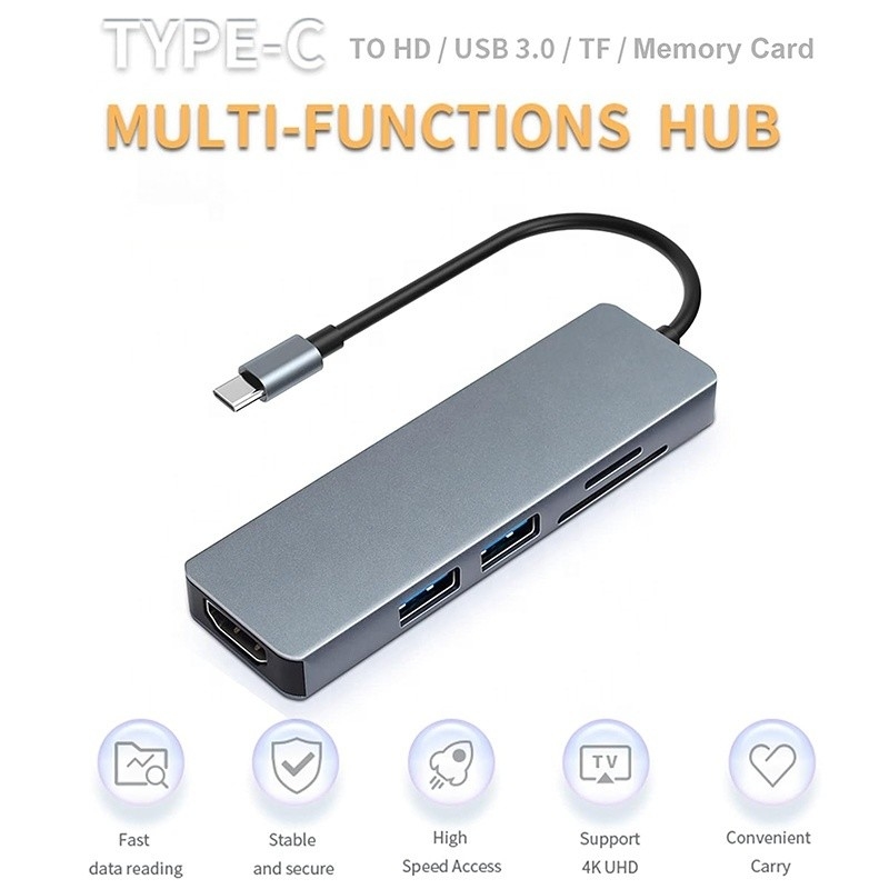 11 در 1 هاب USB-C نوع C به HDMI USB3.0 USB2.0 SD TF هاب آداپتور با کارت خوان