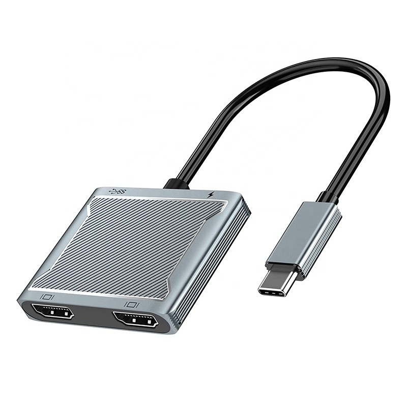 USB C Type C Interface Connector دو HDMI Adapter 4K 4 در 1 USB 3.0 هاب برای لپ تاپ