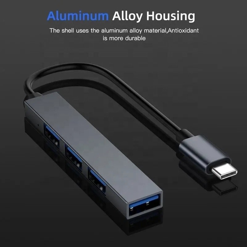 نوع C رابط 4 در 1 4 پورت هاب نوع C OTG به USB 3.0 2.0 آداپتور آلیومینیوم