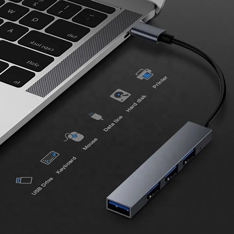 نوع C رابط 4 در 1 4 پورت هاب نوع C OTG به USB 3.0 2.0 آداپتور آلیومینیوم