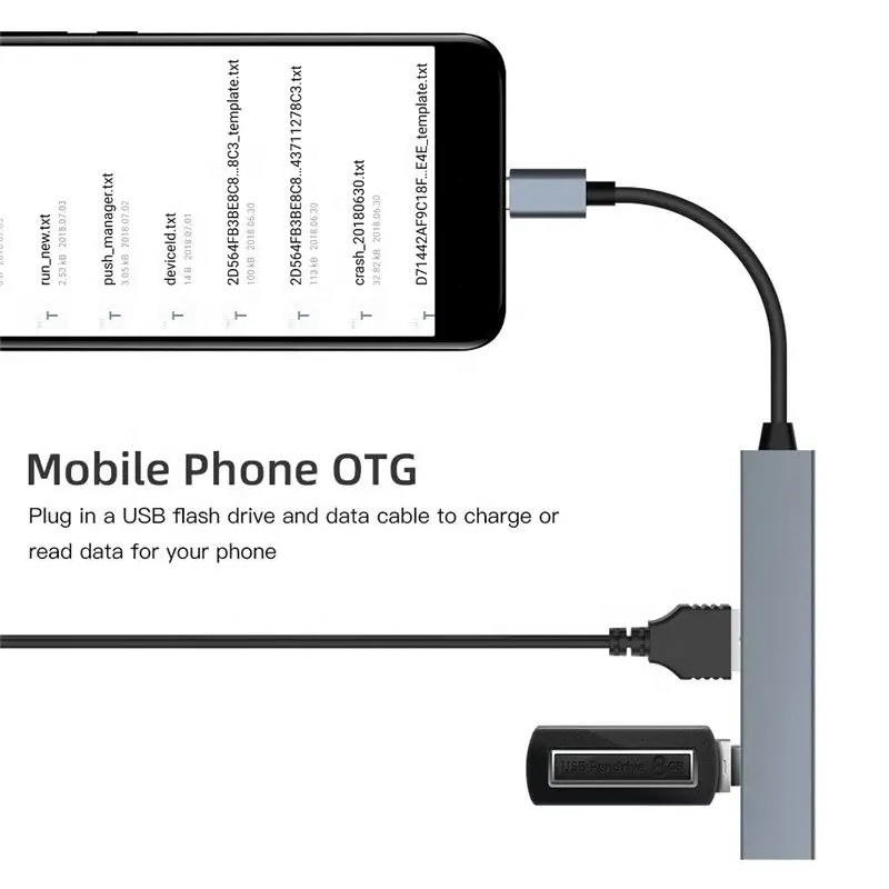نوع C رابط 4 در 1 4 پورت هاب نوع C OTG به USB 3.0 2.0 آداپتور آلیومینیوم
