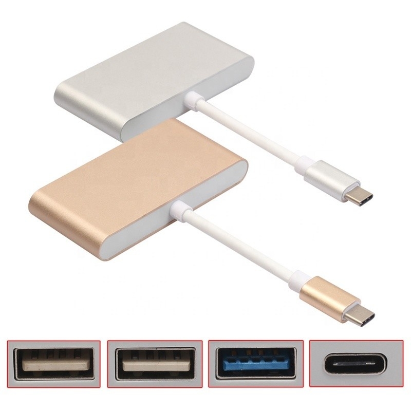 USB 3.1 رابط 4 در 1 نوع C هاب آداپتور چندگانه برای انتقال سریع داده