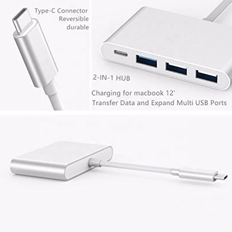 USB 3.1 رابط 4 در 1 نوع C هاب آداپتور چندگانه برای انتقال سریع داده