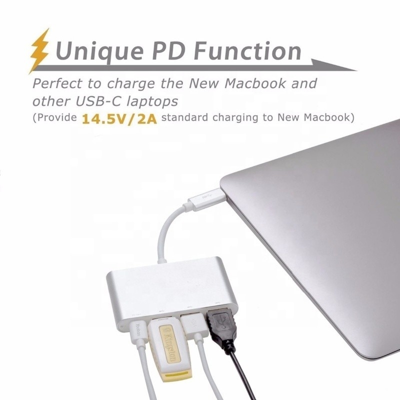 USB 3.1 رابط 4 در 1 نوع C هاب آداپتور چندگانه برای انتقال سریع داده