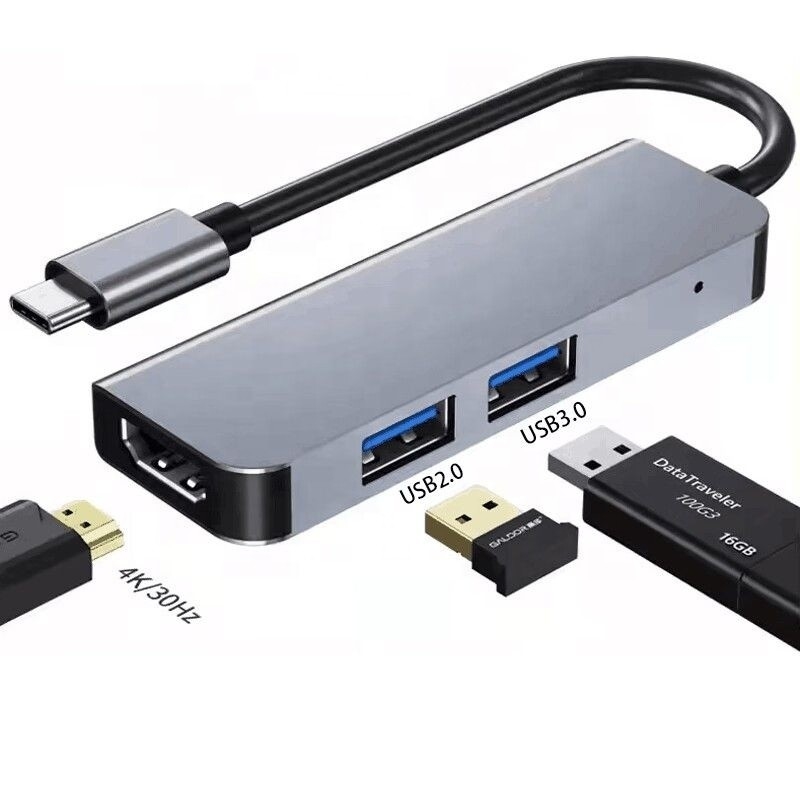 USB C Hub با 4K HDMI و USB 3.0 با سرعت بالا سازگار با ویندوز مک