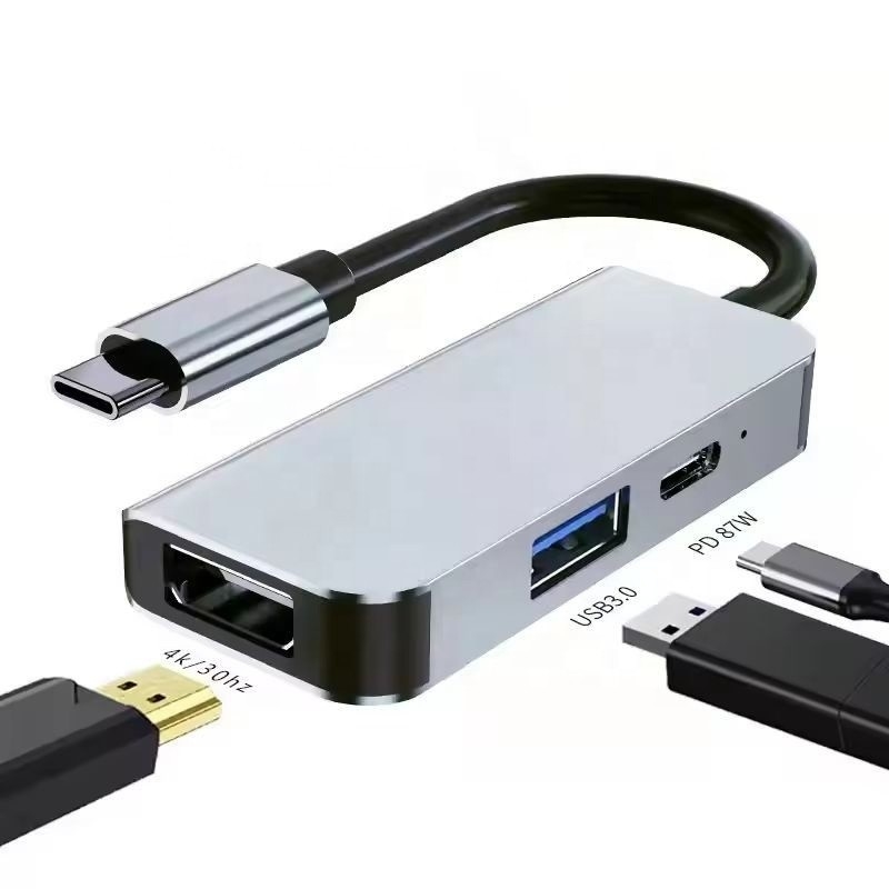USB 3.1/USB Type-C Hub Adapter Docking Station با 4K HDMI USB3.0 USB 3.0 نوع C PD