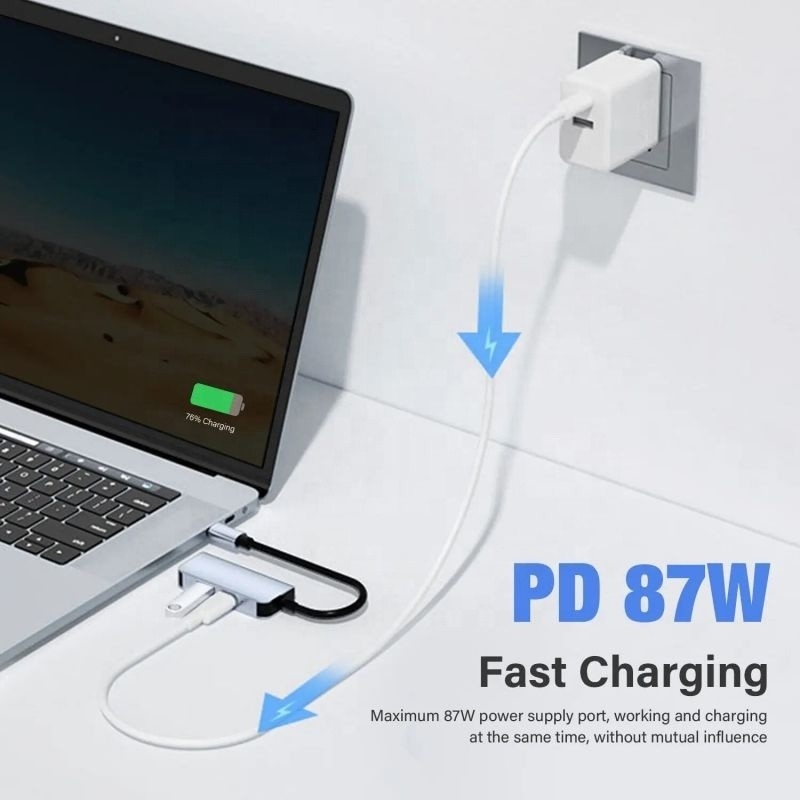 USB 3.1/USB Type-C Hub Adapter Docking Station با 4K HDMI USB3.0 USB 3.0 نوع C PD