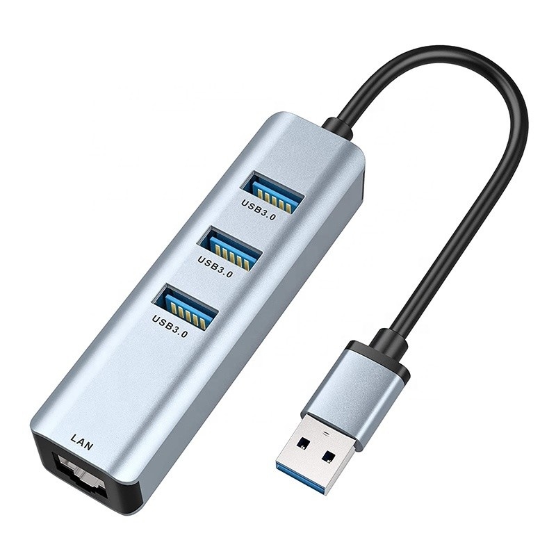 USB 3.0 به 6 پورت USB هاب و 1000Mbps ادیپتر اترنت برای سازگاری مرد و زن