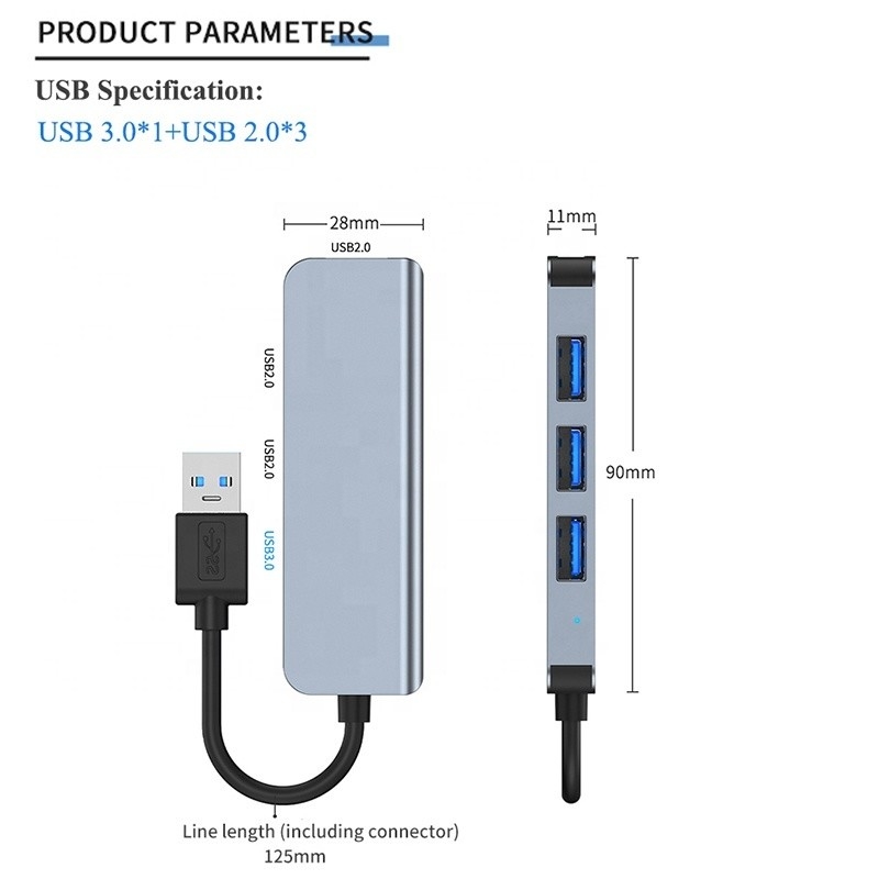 USB 3.0 3x USB 2.0 هاب خروجی زنانه 2-4 پورت USB 3.0/2.0 Multi Powered Fast Extender