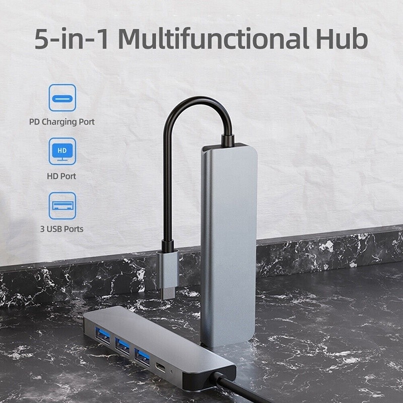 هاب ۶ در یک USB Type-C تا 4K HDMI و USB 3.0 برای مک بوک OEM / ODM