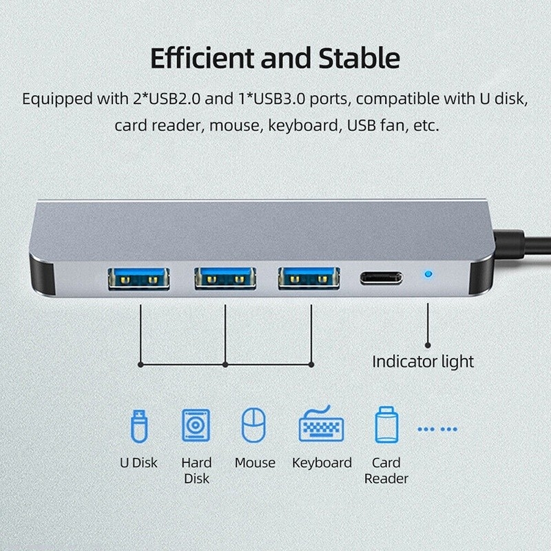 هاب ۶ در یک USB Type-C تا 4K HDMI و USB 3.0 برای مک بوک OEM / ODM