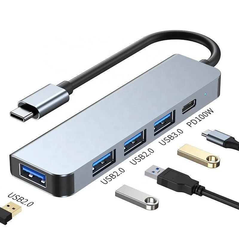 9-in-1 USB Type C Adapter Hub با شارژ 100W PD و خروجی USB3.0 3 * USB2.0