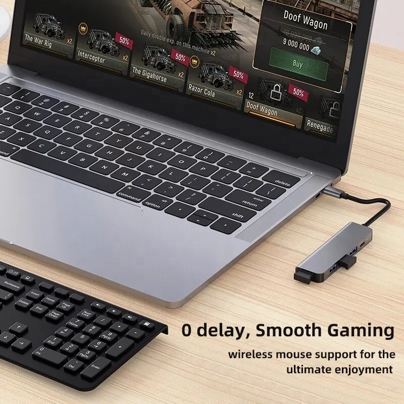 9-in-1 USB Type C Adapter Hub با شارژ 100W PD و خروجی USB3.0 3 * USB2.0
