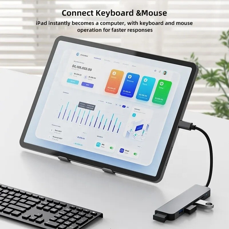 9-in-1 USB Type C Adapter Hub با شارژ 100W PD و خروجی USB3.0 3 * USB2.0