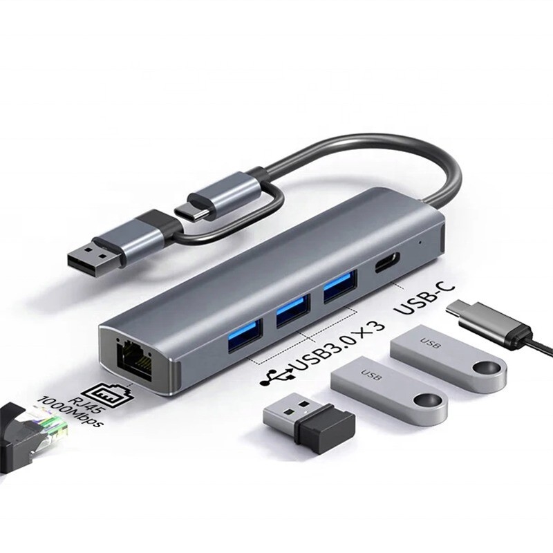 12 در 1 آداپتور چند پورت USB C هاب ایستگاه اتصال با USB 3.1 رابط و RJ45 گیگابیت اترنت
