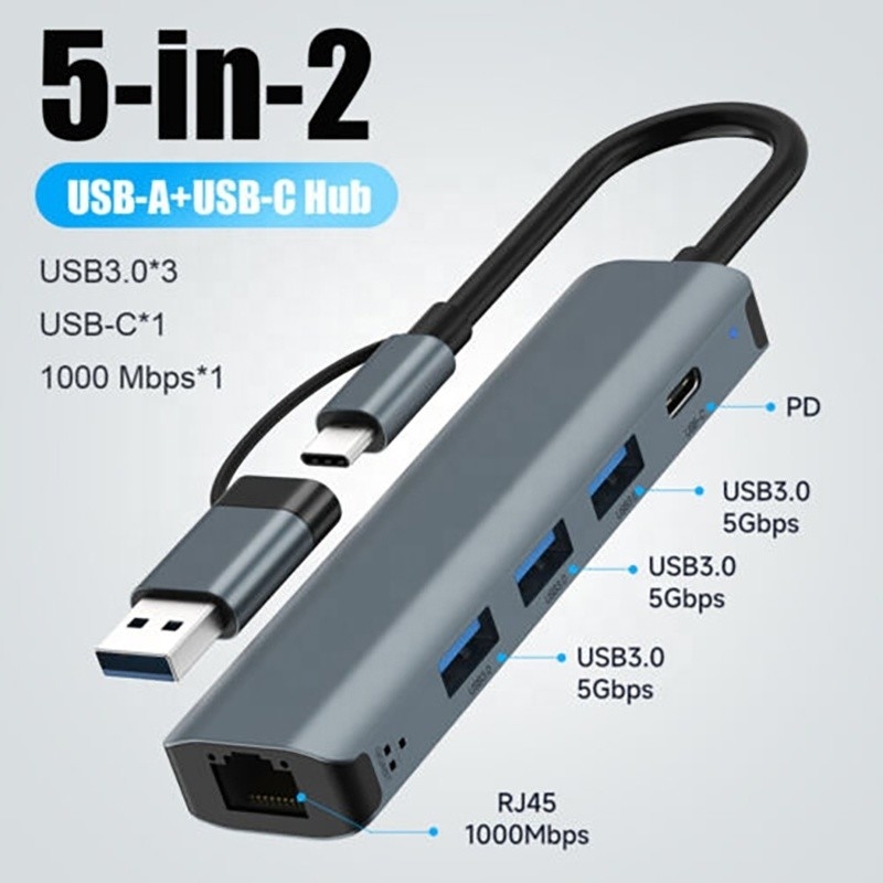12 در 1 آداپتور چند پورت USB C هاب ایستگاه اتصال با USB 3.1 رابط و RJ45 گیگابیت اترنت
