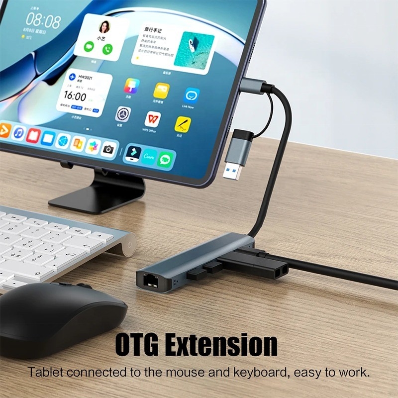 12 در 1 آداپتور چند پورت USB C هاب ایستگاه اتصال با USB 3.1 رابط و RJ45 گیگابیت اترنت