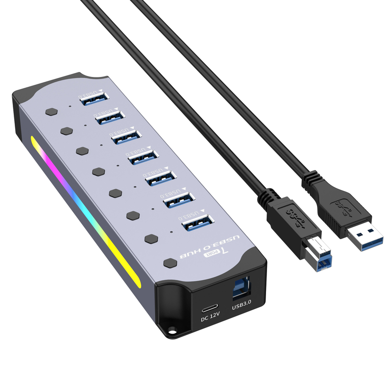 لوگو سفارشی سرعت پذیرفته شده USB 3.0 هاب با 7 پورت و طراحی آلیاژ آلومینیوم