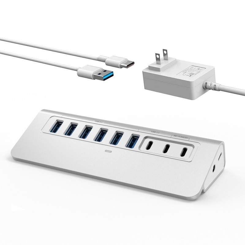 10 پورت USB C هاب قابل حمل USB C هاب نوع C تا 4 پورت USB A برای تبلت PC