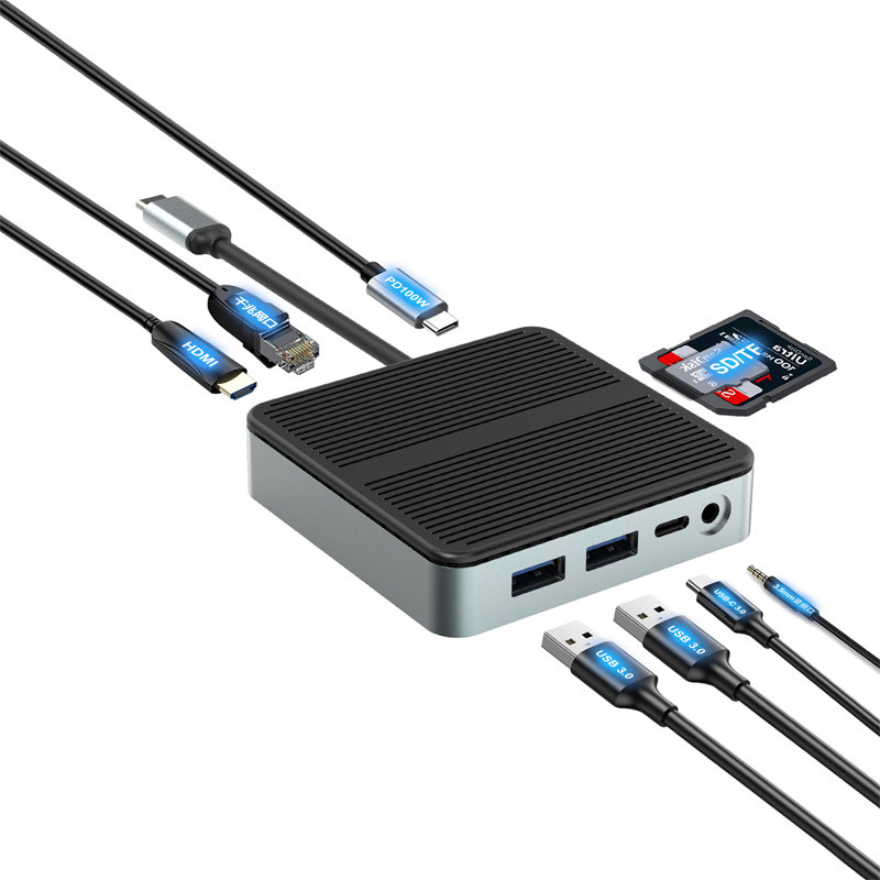 9 در 1 انتقال سریع داده USB 3.0 پورت هاب نوع C پورت به آداپتور HDMI