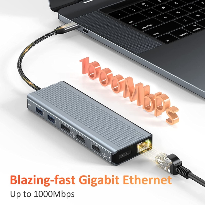 سرعت انتقال داده تا 5/10Gbps اتصال لپ تاپ تاندربولت با 85/100W تحویل قدرت برای عملکرد قدرتمند