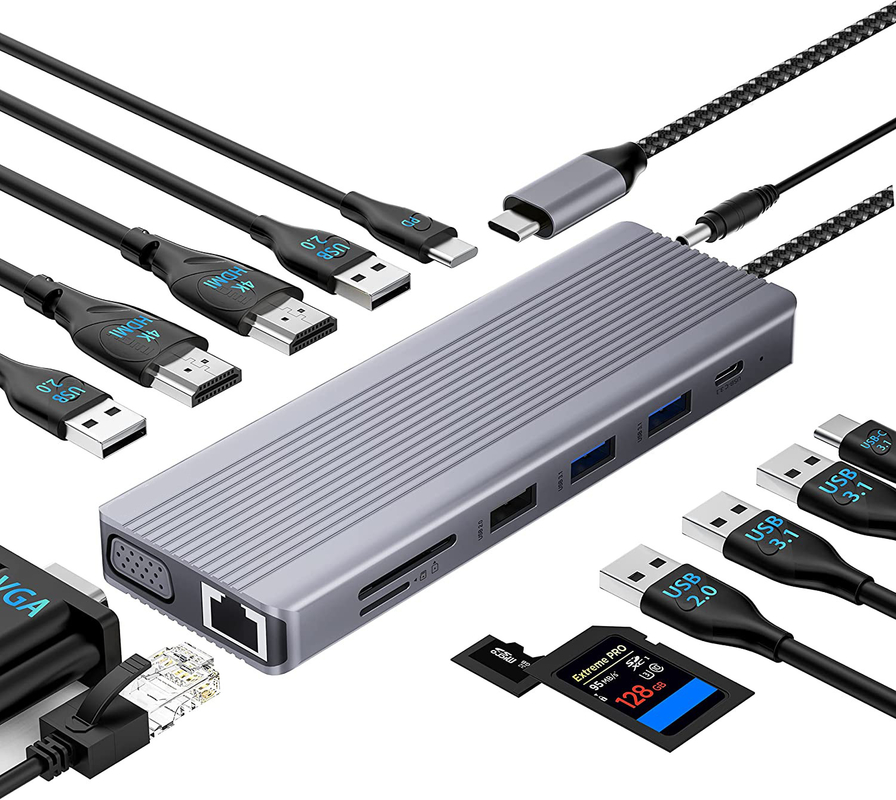 طول سفارشی USB-C خاکستری به HDMI 2.1 آداپتور 8K 60Hz برای سرعت USB Type C 3.1 لپ تاپ