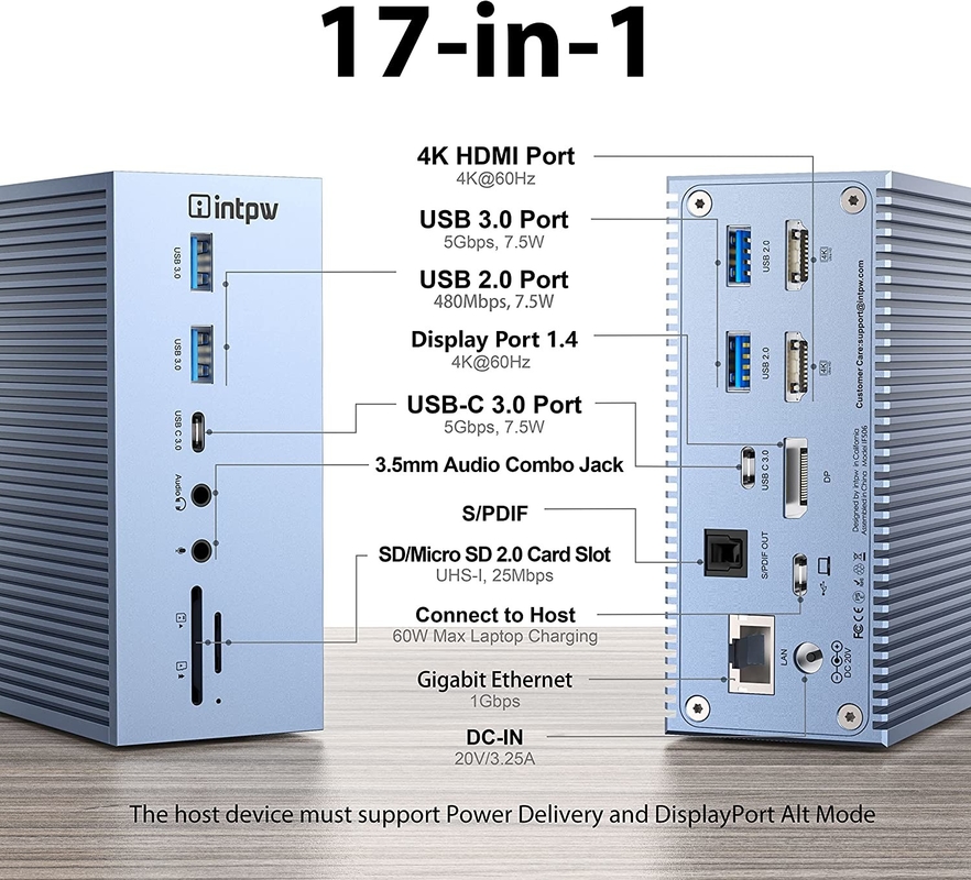 OEM / ODM Logo Thunderbolt Connection Hub برای پشتیبانی از صفحه نمایش 4K و فراتر از آن