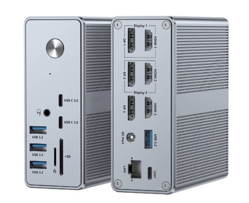 ایستگاه اتصال لپ تاپ USB C Dual HD 4K 16 در 1 ایستگاه اتصال با پشتیبانی MST