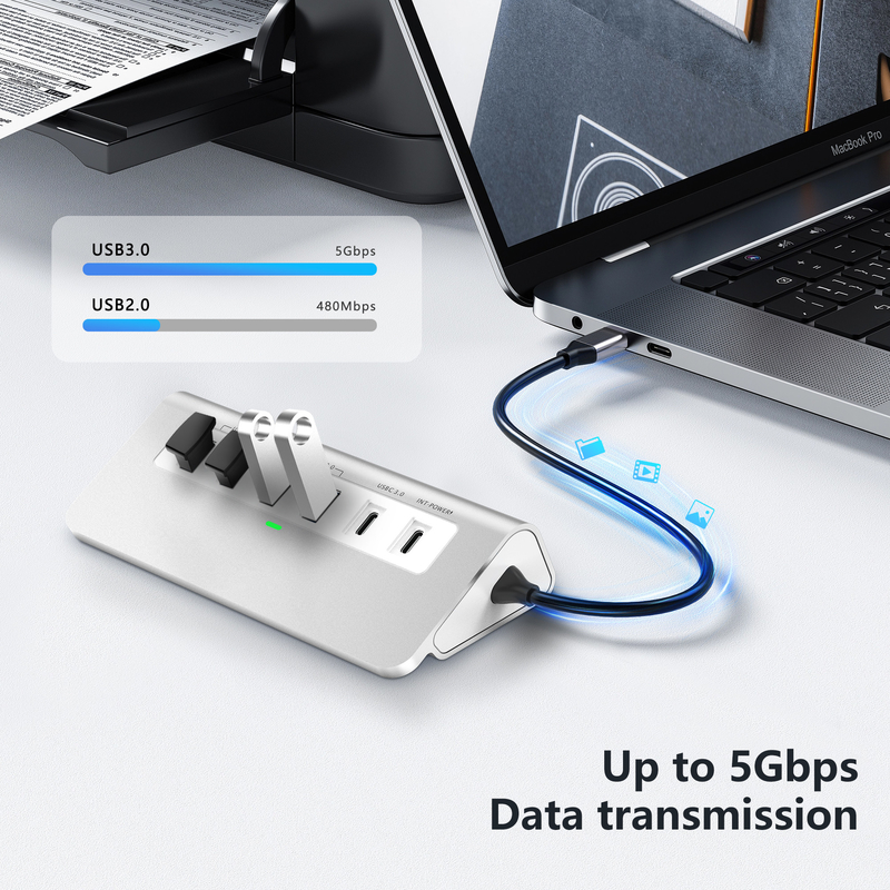 ویژگی های اضافی 9 در 1 ایستگاه اتصال USB-C با راهنمای کاربر و طراحی کامپکت شامل