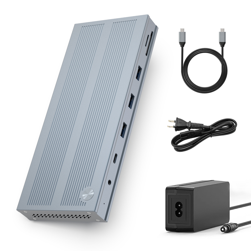 14 در 1 ایستگاه اتصال USB-C با Displaylink IC نوع C به HDMI پشتیبانی از مانیتورهای سهگانه تا 4K آلومینیوم آلیاژ و ABS